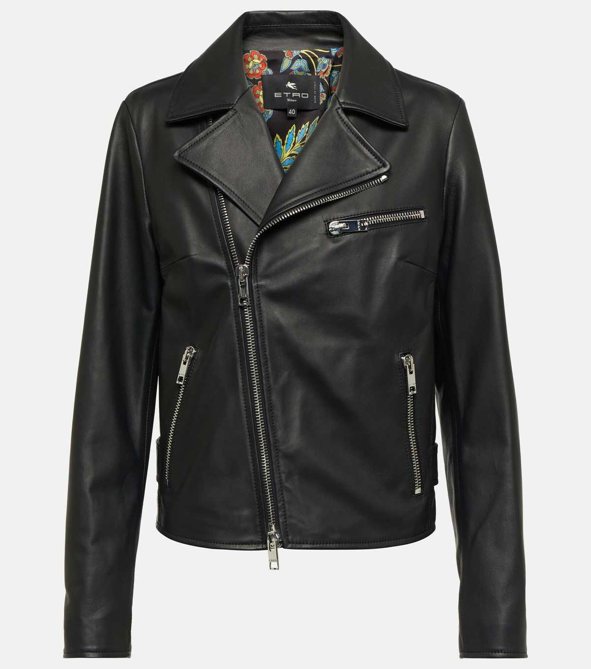 Etro - Leather biker jacket