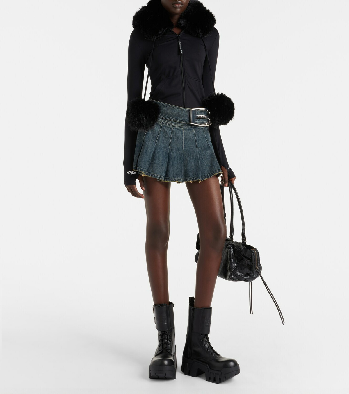 Balenciaga Bulldozer 25 leather platform combat boots