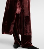 Asceno Belted velvet midi dress