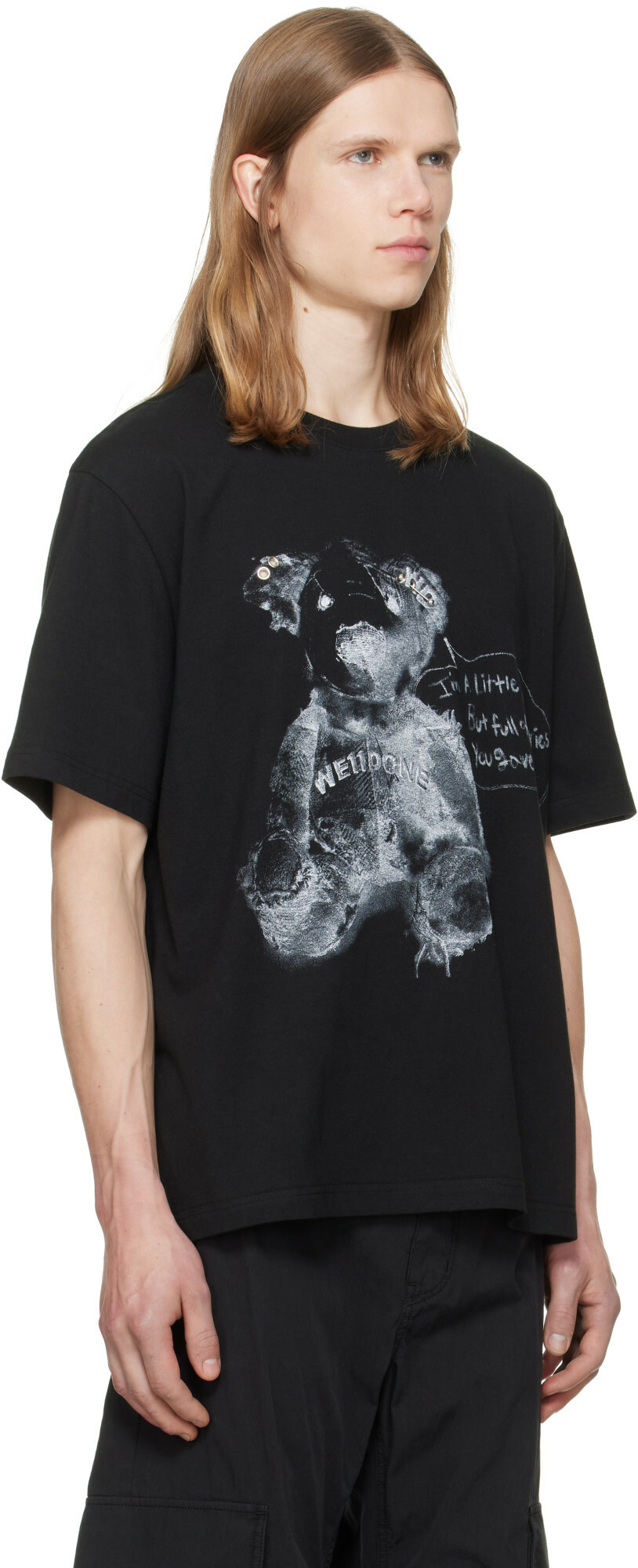 We11done Black Drawing Teddy T-shirt