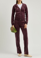 Juicy Couture Robertson Hooded Velour Sweatshirt Dark Red