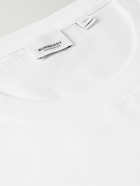 Burberry - Slim-Fit Logo-Embroidered Cotton-Jersey T-Shirt - White