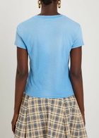 Acne Studios Distressed Logo-print Cotton-blend T-shirt Blue
