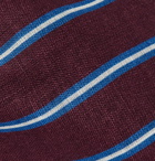 Bigi - 8cm Striped Silk and Cotton-Blend Tie - Burgundy