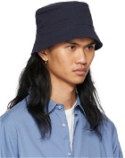 Officine Générale Navy Seersucker Bucket Hat