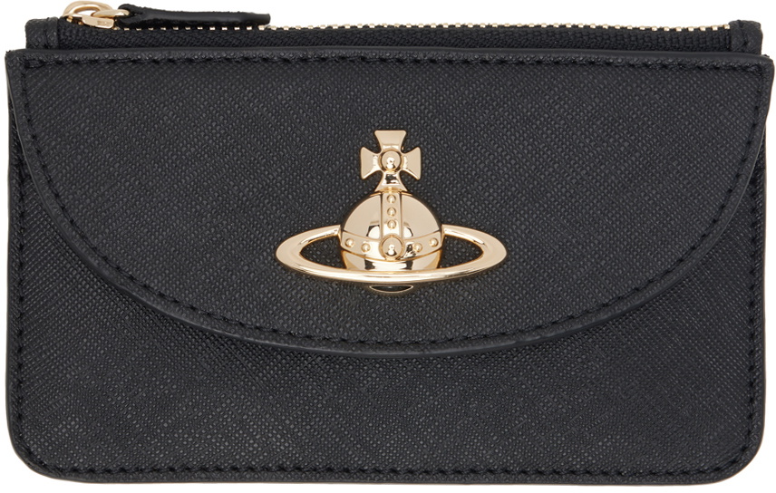 折りたたみ財布 Vivienne Westwood Half Moon Flat Card Holder Black 54030002U Half Moon Card Holder in BLACK | Vivienne Westwood®