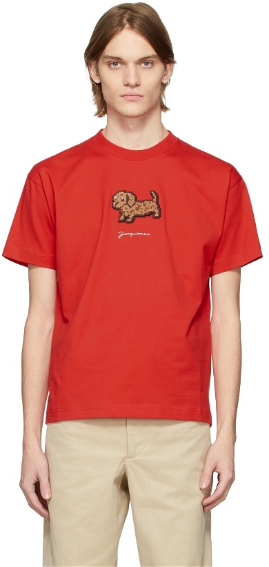 Photo: Jacquemus Red La Montagne 'Le T-Shirt Pistoun' T-Shirt