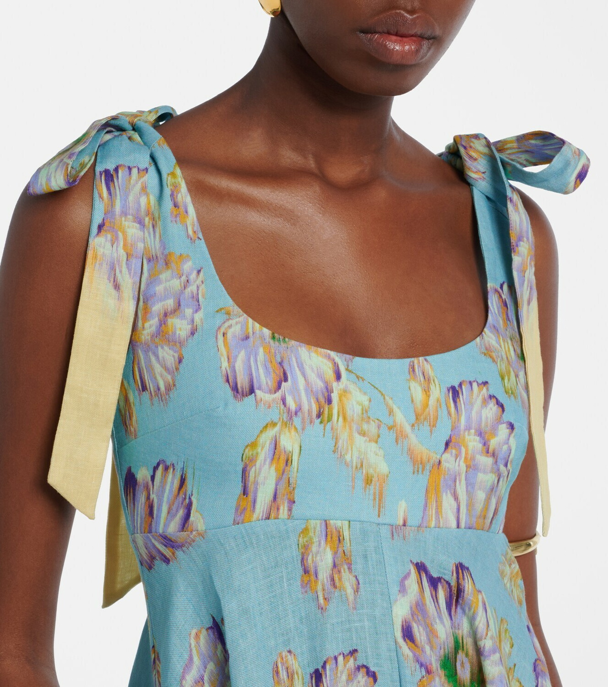 Alémais Jerry floral linen midi dress