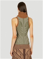 Illusion Knit Sleeveless Sweater in Khaki