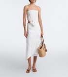 SIR Klara asymmetric cotton midi skirt