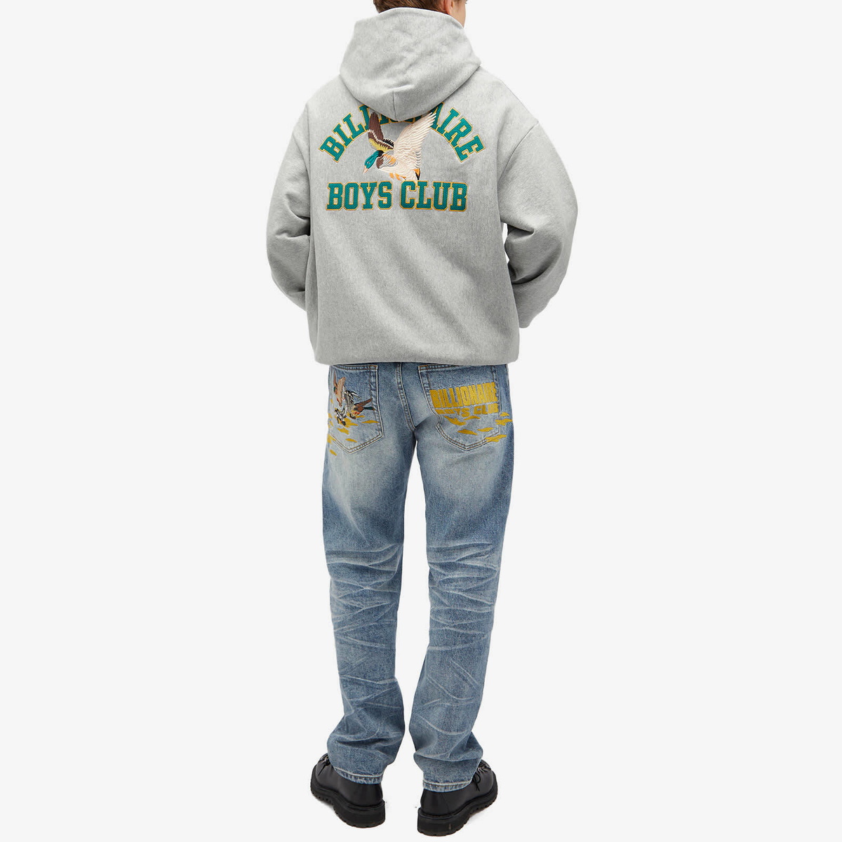 Billionaire Boys Club Men's Duck Varsity Embroidered Hoodie in Heather Grey
