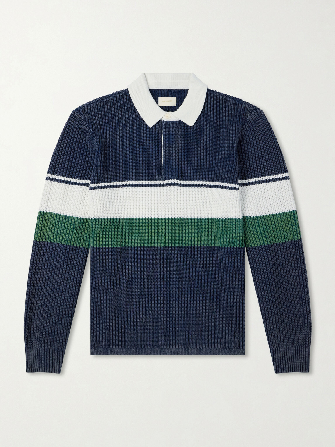 Aimé Leon Dore - Knitted Cotton Rugby Polo Sweater - Blue