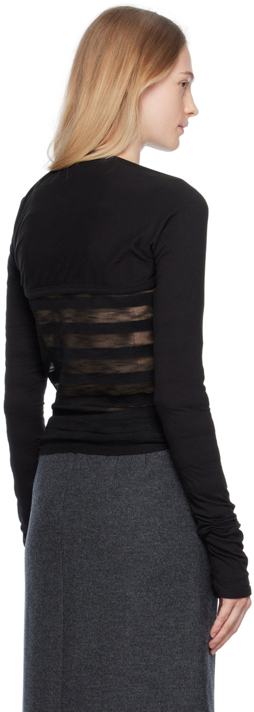 Mesh Bolero Cardigan in Black main image 1