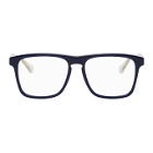 Gucci Blue and Transparent Square Glasses
