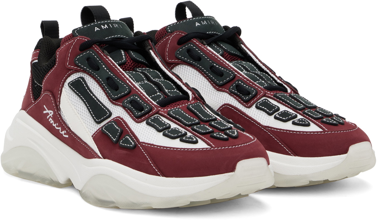 センスのいい お歳暮 AMIRI White & Burgundy Bone Runner Sneakers Amiri ネイルパーツ