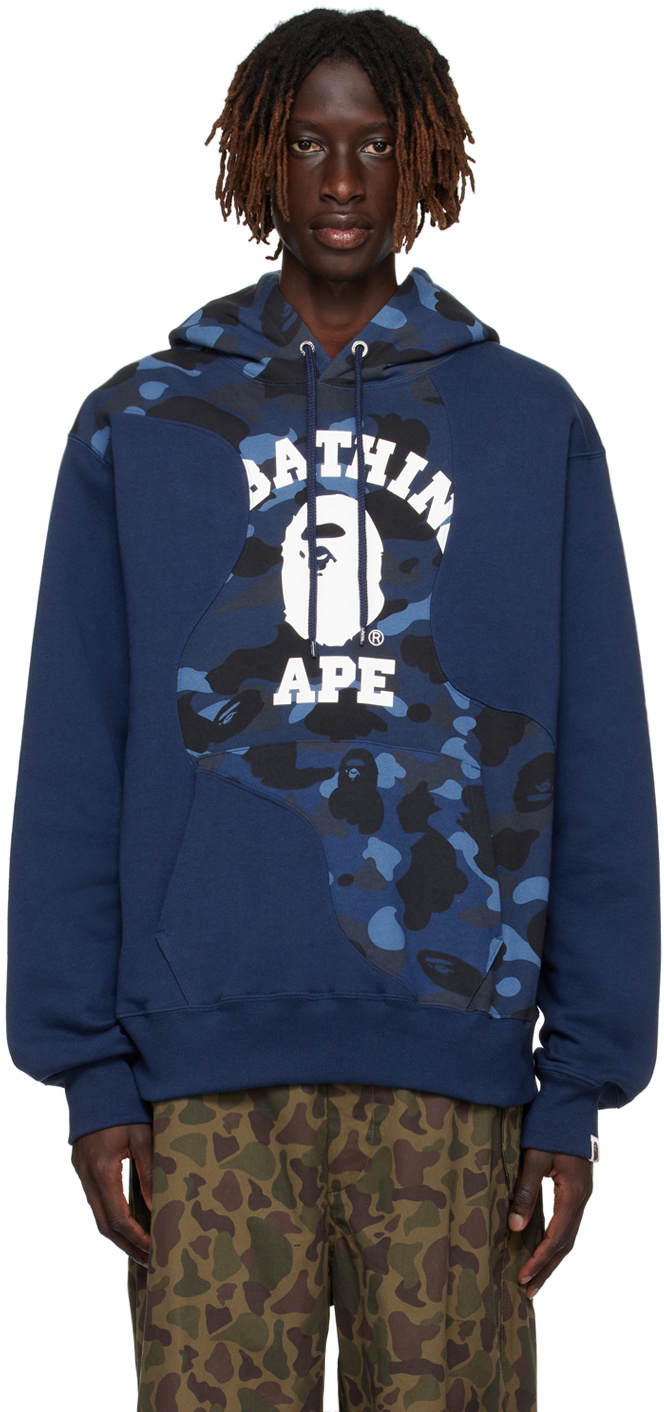 Bape hoodie hot sale navy blue