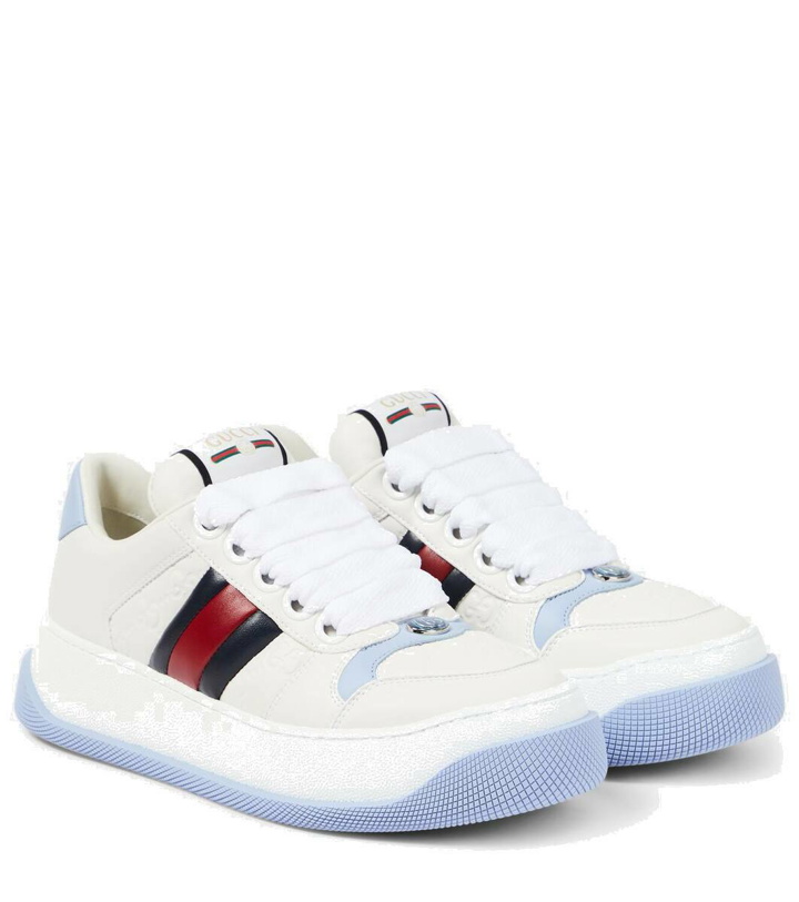 Photo: Gucci Double Screener leather-trimmed sneakers