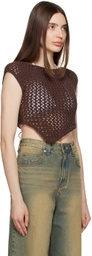 TheOpen Product Brown Asymmetric Tank Top