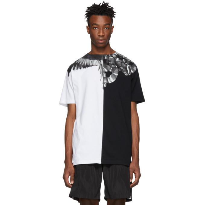 Photo: Marcelo Burlon County of Milan Black and Silver Snakes Wings T-Shirt