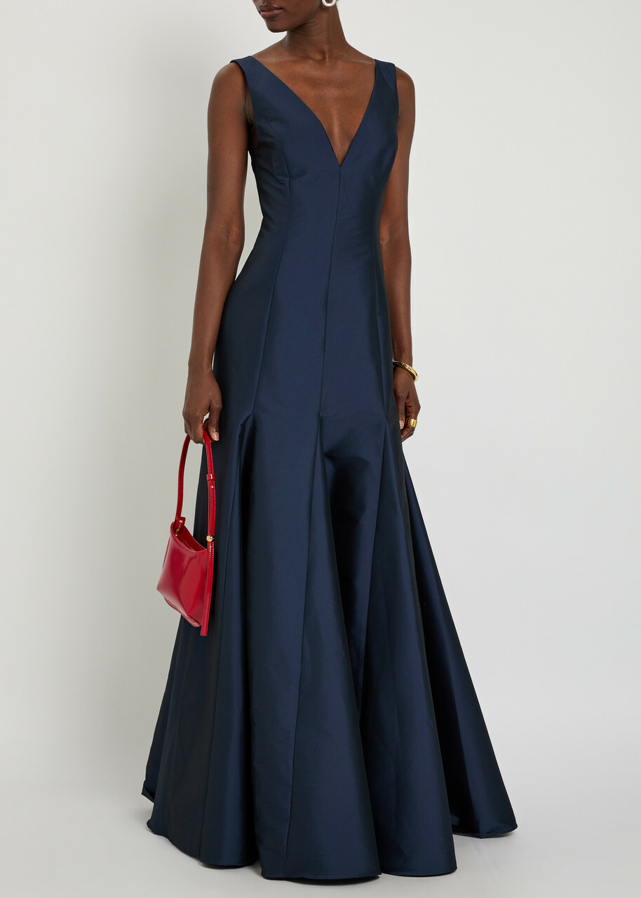 Bernadette Aurelia Taffeta Gown Navy