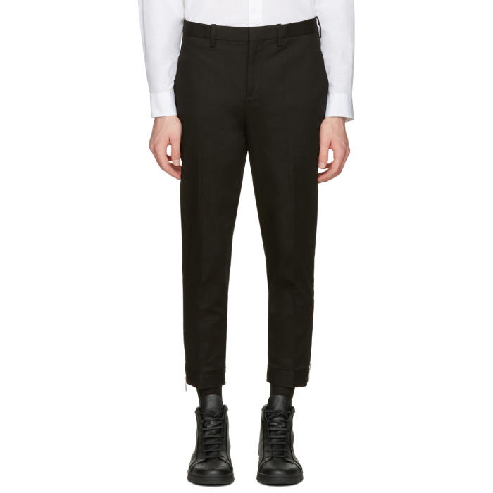 Photo: Neil Barrett Black Cropped Zip Trousers