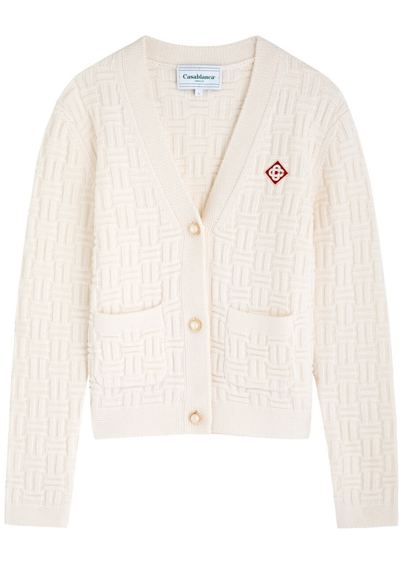 Photo: Casablanca Logo Wool-blend Cardigan White