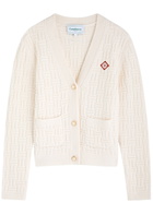 Casablanca Logo Wool-blend Cardigan White