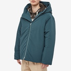 Jil Sander Men's Recycled Down Hooded Jacket in Petrol