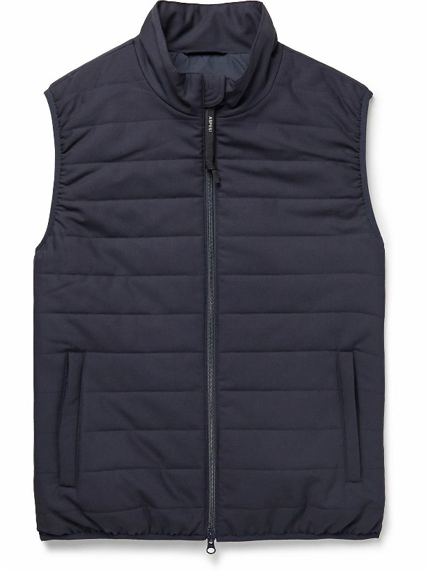 Photo: Aspesi - Quilted Canvas Gilet - Blue