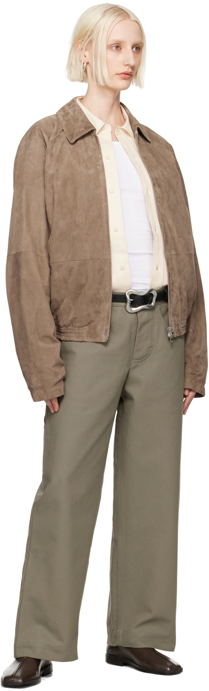 Meta Campania Collective Taupe Alain Leather Jacket