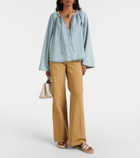 Frame Cotton and linen denim top
