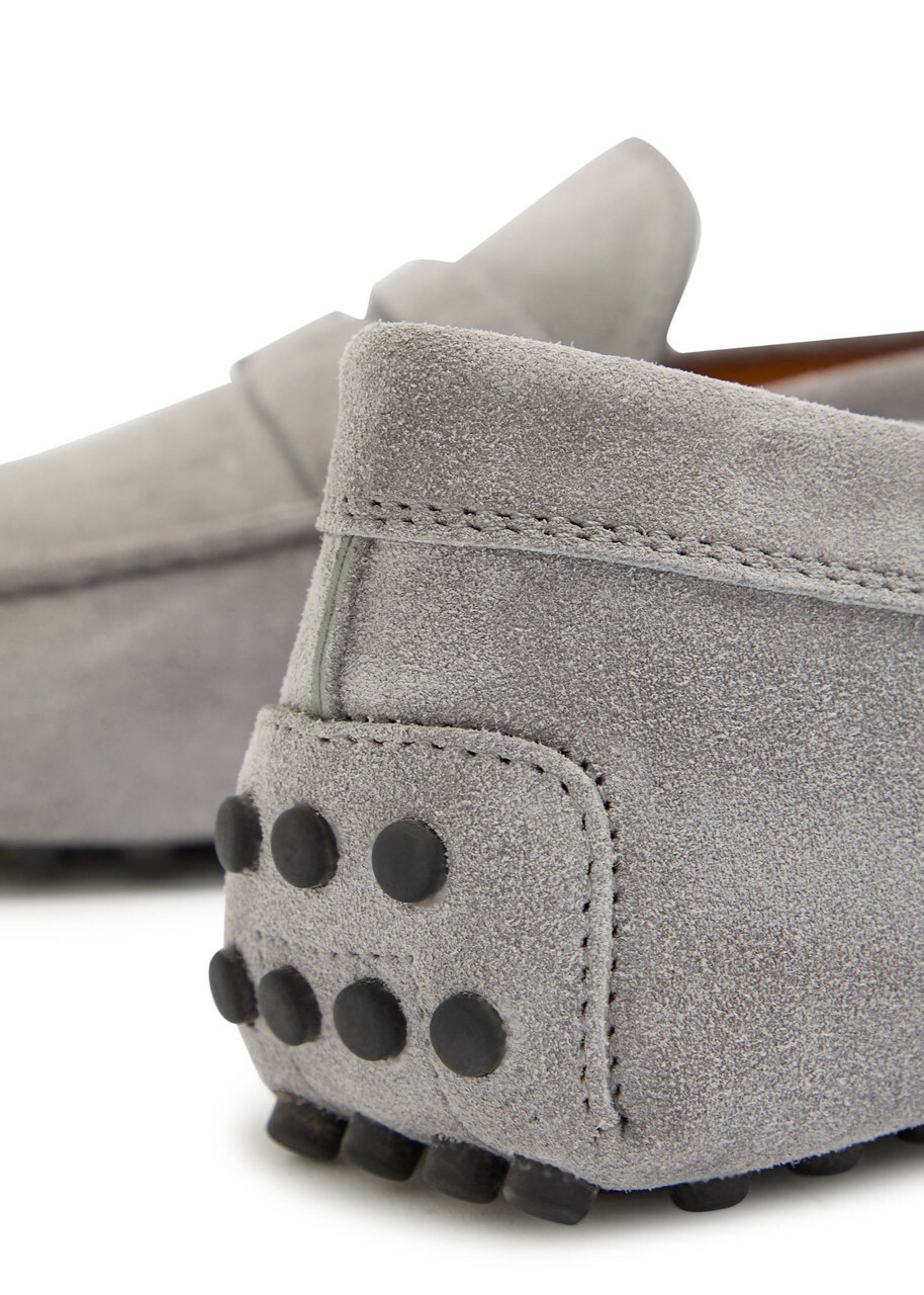 Tods Gommino Suede Loafers Grey