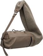 Ottolinger Taupe Neoprene Wool Leather Bag
