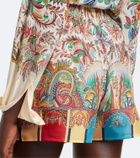 Etro Paisley silk satin shorts