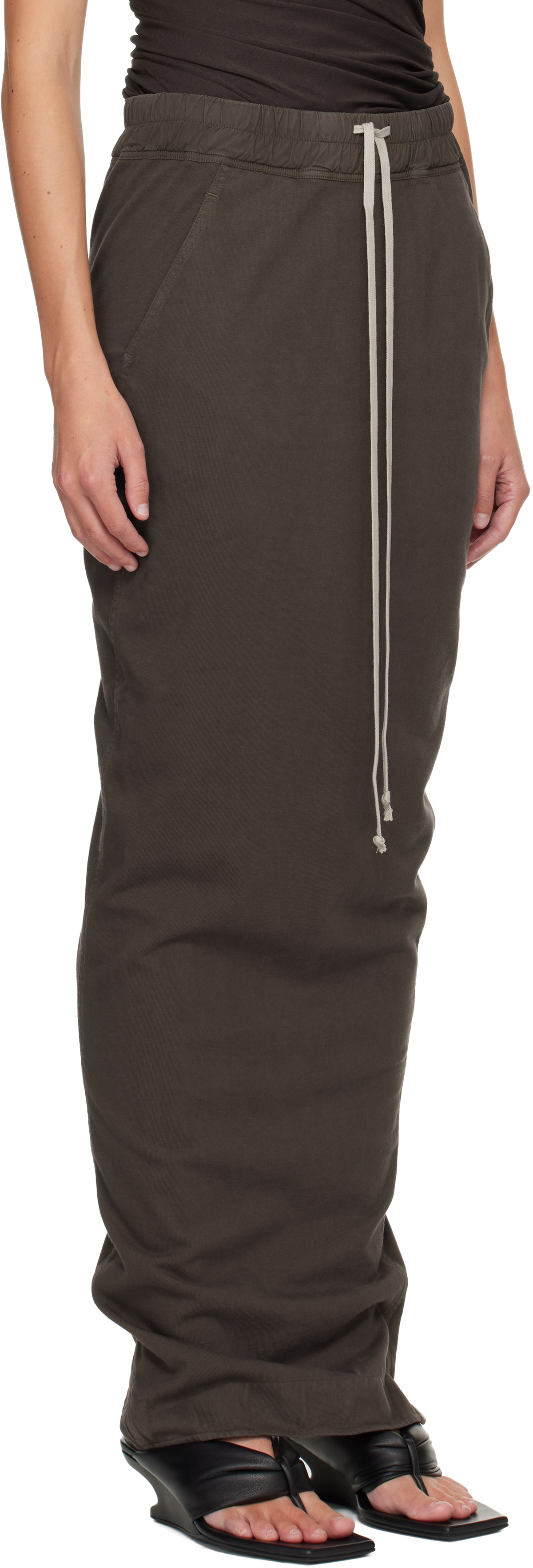 Rick Owens DRKSHDW Gray Concordians Pull On Pillar Maxi Skirt