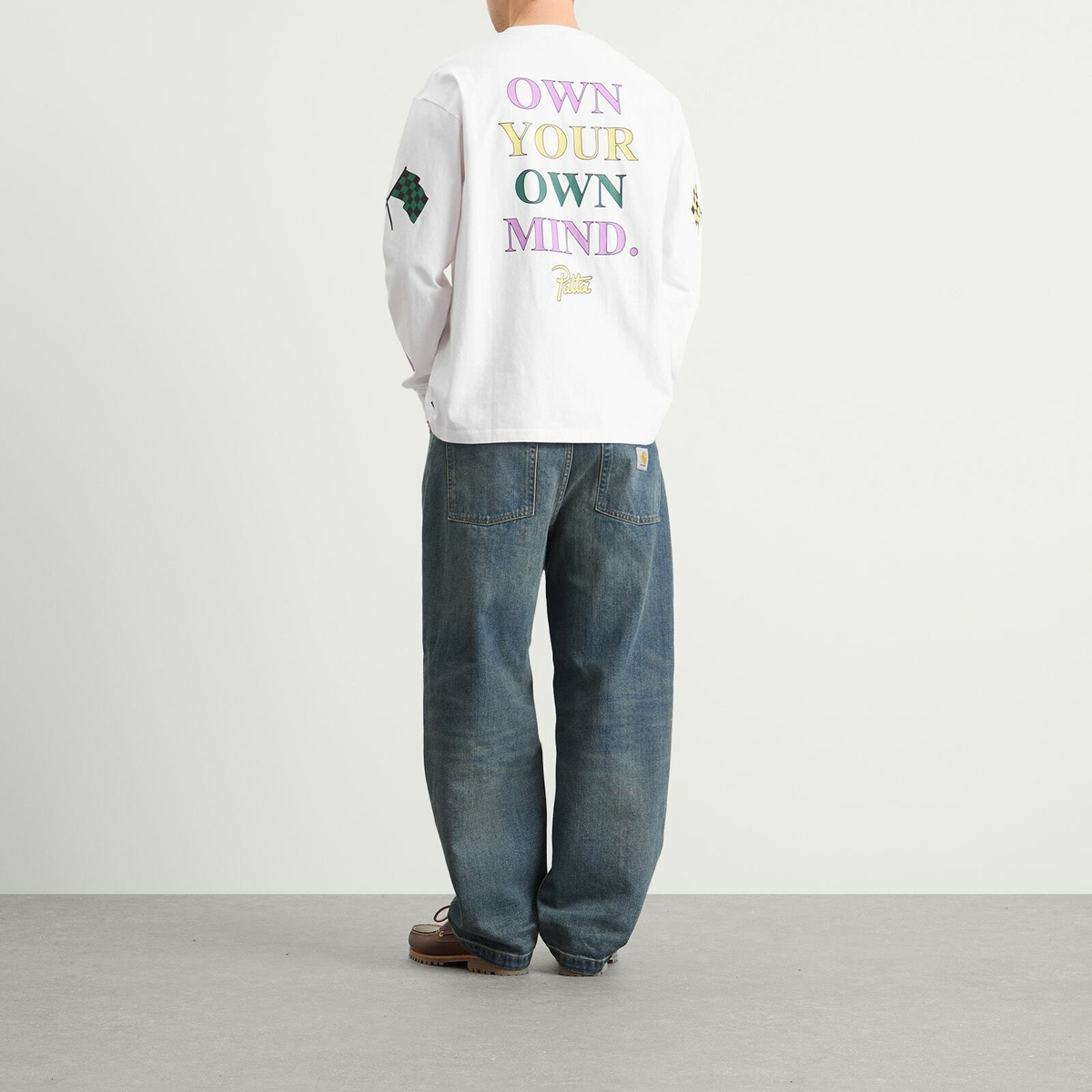 Patta Men's Own Your Own Mind Long Sleeve T-Shirt in White