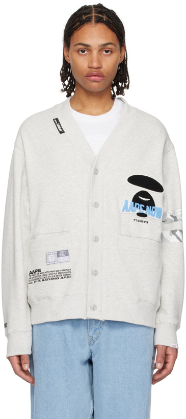 Photo: AAPE by A Bathing Ape Gray Buttoned Cardigan