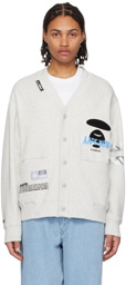 AAPE by A Bathing Ape Gray Buttoned Cardigan