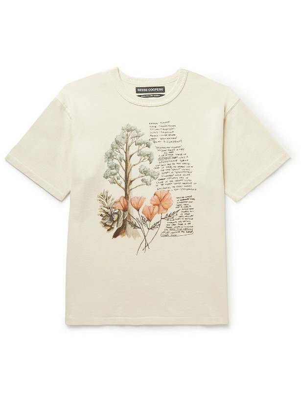 Photo: Reese Cooper® - Juliet Johnstone Printed Cotton-Jersey T-Shirt - Neutrals