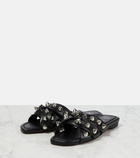 Christian Louboutin Miss Spike Club embellished leather slides