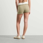 Adidas Women's Striped Terry Mini Shorts in Multicolor/Easy Yellow