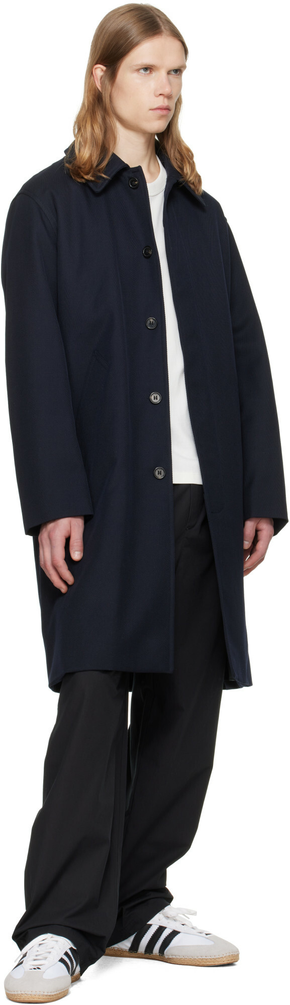 A.P.C. Navy Hugo Mac Coat