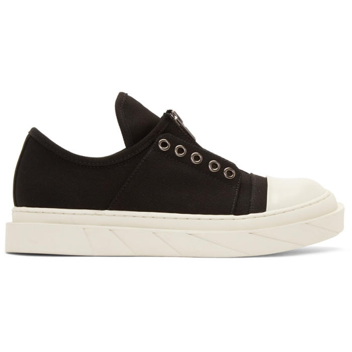Photo: D by D Black Front Zip Slip-On Sneakers