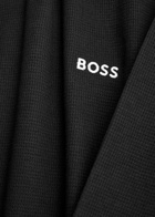 Boss Logo Waffle-knit Cotton-blend Pyjama top Black