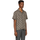 Saturdays NYC Black and Beige Deco Cameron Short Sleeve Shirt