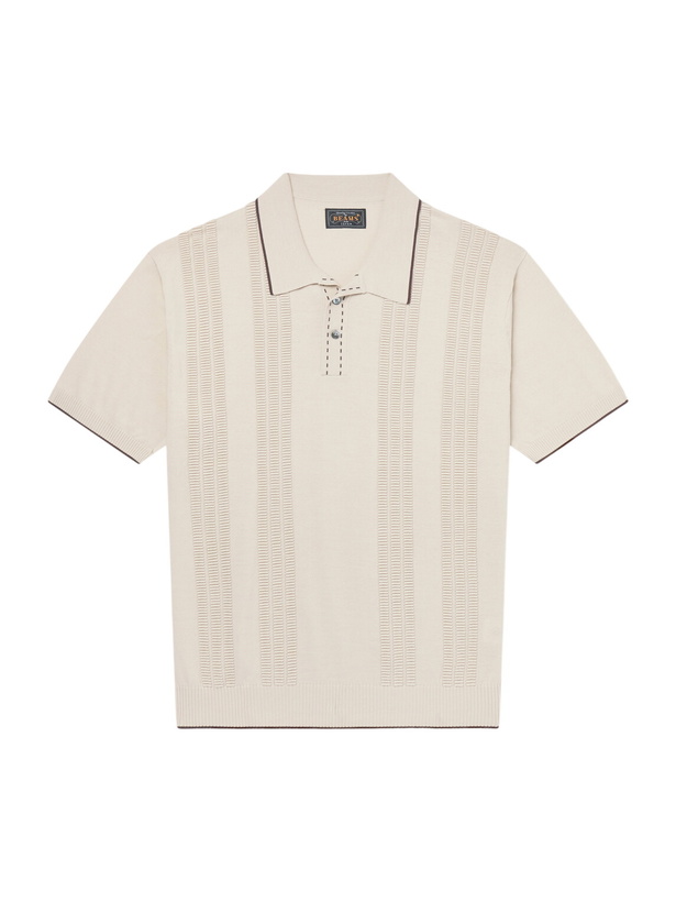 Photo: Beams Plus - Jacquard-Knit Polo Shirt - Neutrals