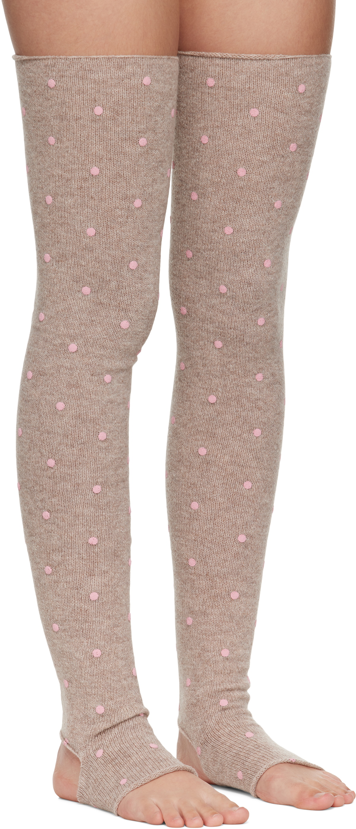 Ashley Williams Brown Knit Toeless Socks