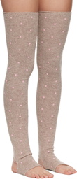 Ashley Williams Brown Knit Toeless Socks
