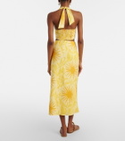 Cala de la Cruz Fabiana printed linen midi skirt