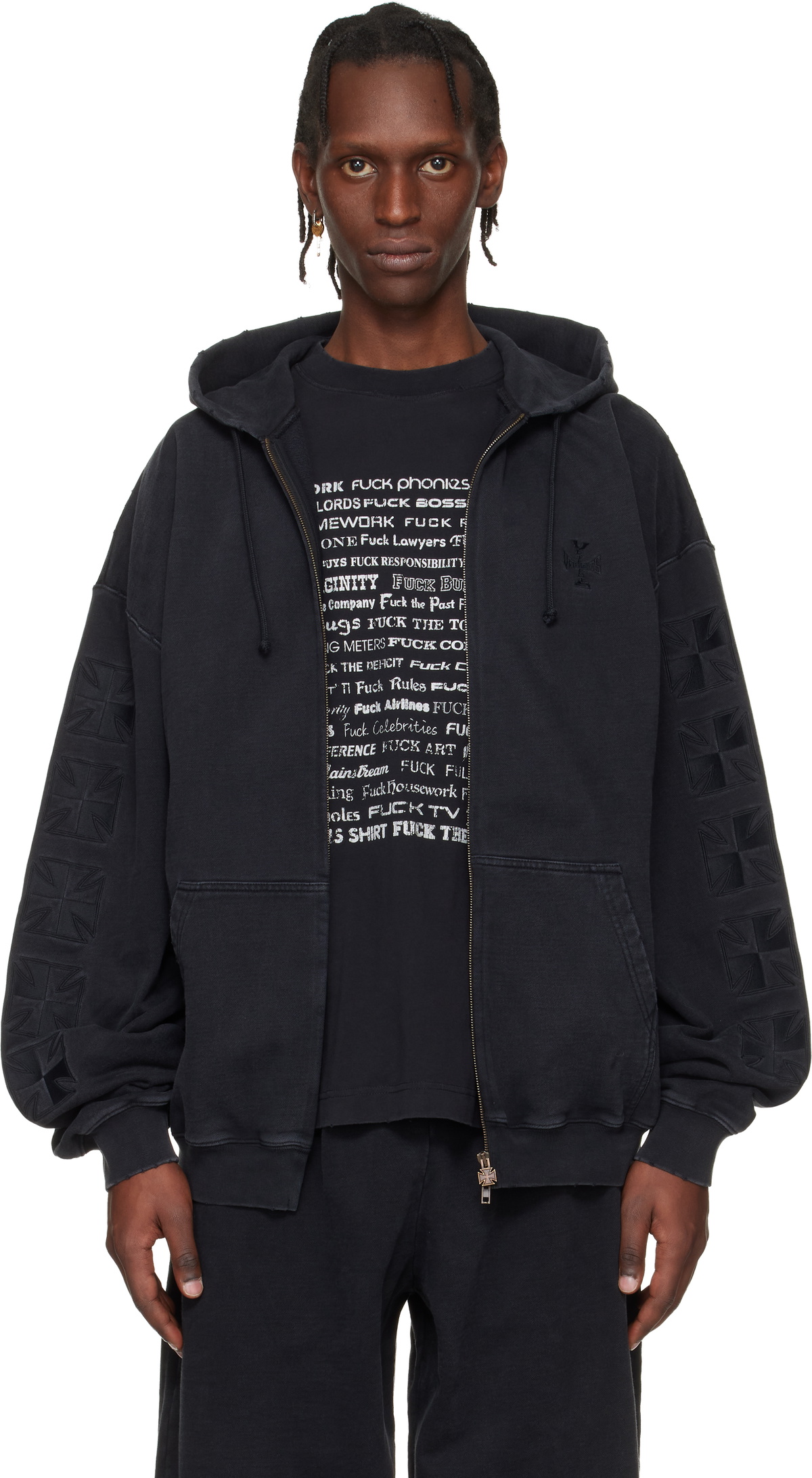 Vetements Grey FREE-HUGS.COM Normal Fitted Zip Hoodie Vetements